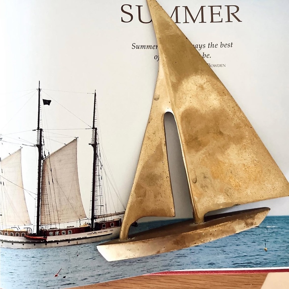 Gold Sailboat Sculpture